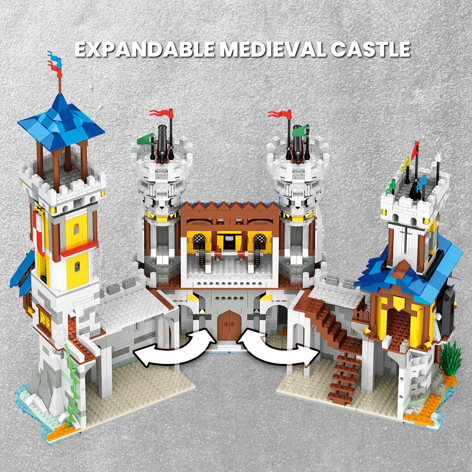 JMBricklayer Medieval Castle Building Set for Adults - 41106 Pieces with LED Lights, Collectible Model House Construction Toy for Boys, Girls, Teens & Women | Perfect for Home Office Display, Gift Giving & Creative Play
