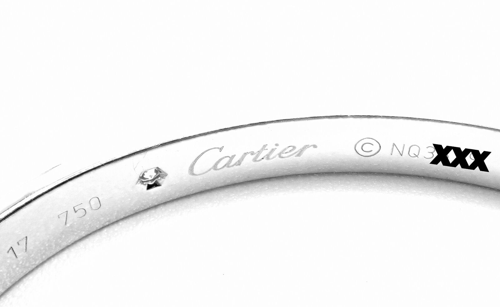 Authentic Cartier 18K White Gold Love Bracelet with 4 Diamonds - Size 17 Certified | Luxury Jewelry for Women, Perfect Gift for Anniversary, Valentine's Day & Special Occasions