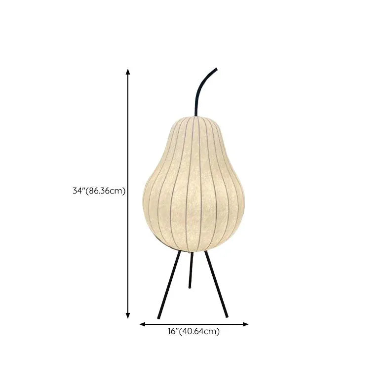 Modern White Pear-Shaped Table Lamp with Fine Stripes - Elegant Home & Office Lighting for Bedroom, Living Room, and Study Desk