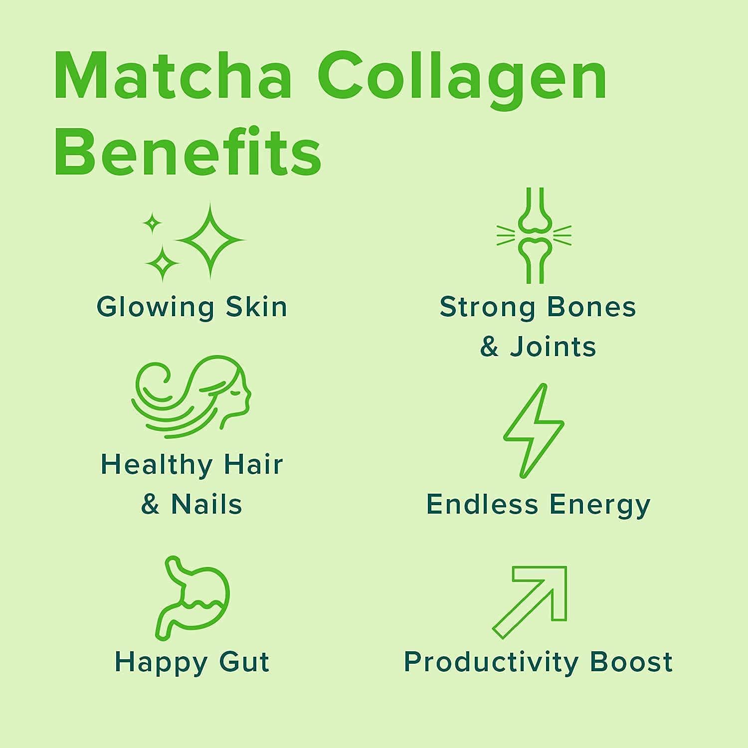 Organic Matcha Collagen Peptides Powder with Cordyceps - Boost Energy, Mental Clarity & Immunity | Supports Gut Health, Joints, Skin, Hair & Nails | 10.62 oz | Perfect for Morning Smoothies, Post-Workout Recovery & Daily Wellness Routine
