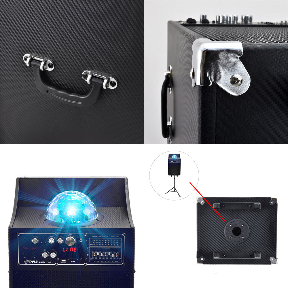 Disco Jam Portable PA Speaker System - Wireless Bluetooth Speaker with Powerful Sound for Outdoor Parties, DJ Events & Home Entertainment