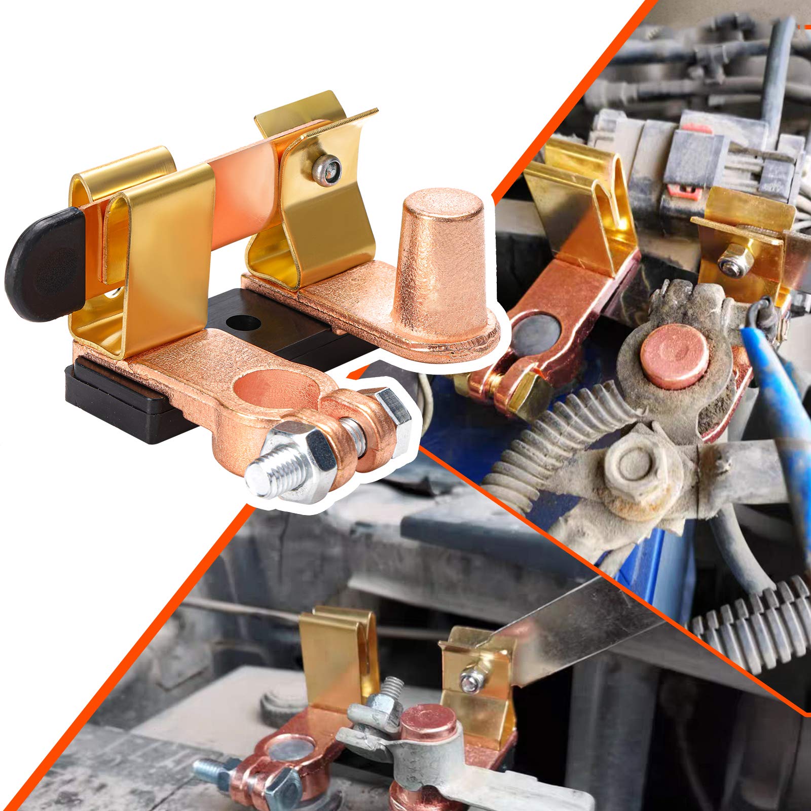 CZC AUTO Solid Brass Battery Disconnect Switch - 12V/24V Knife Blade Master Power Cut Off Isolator for Car, Marine, Boat, RV & ATV | Vertical Mount | Reliable Power Shutoff for Vehicle Storage & Maintenance