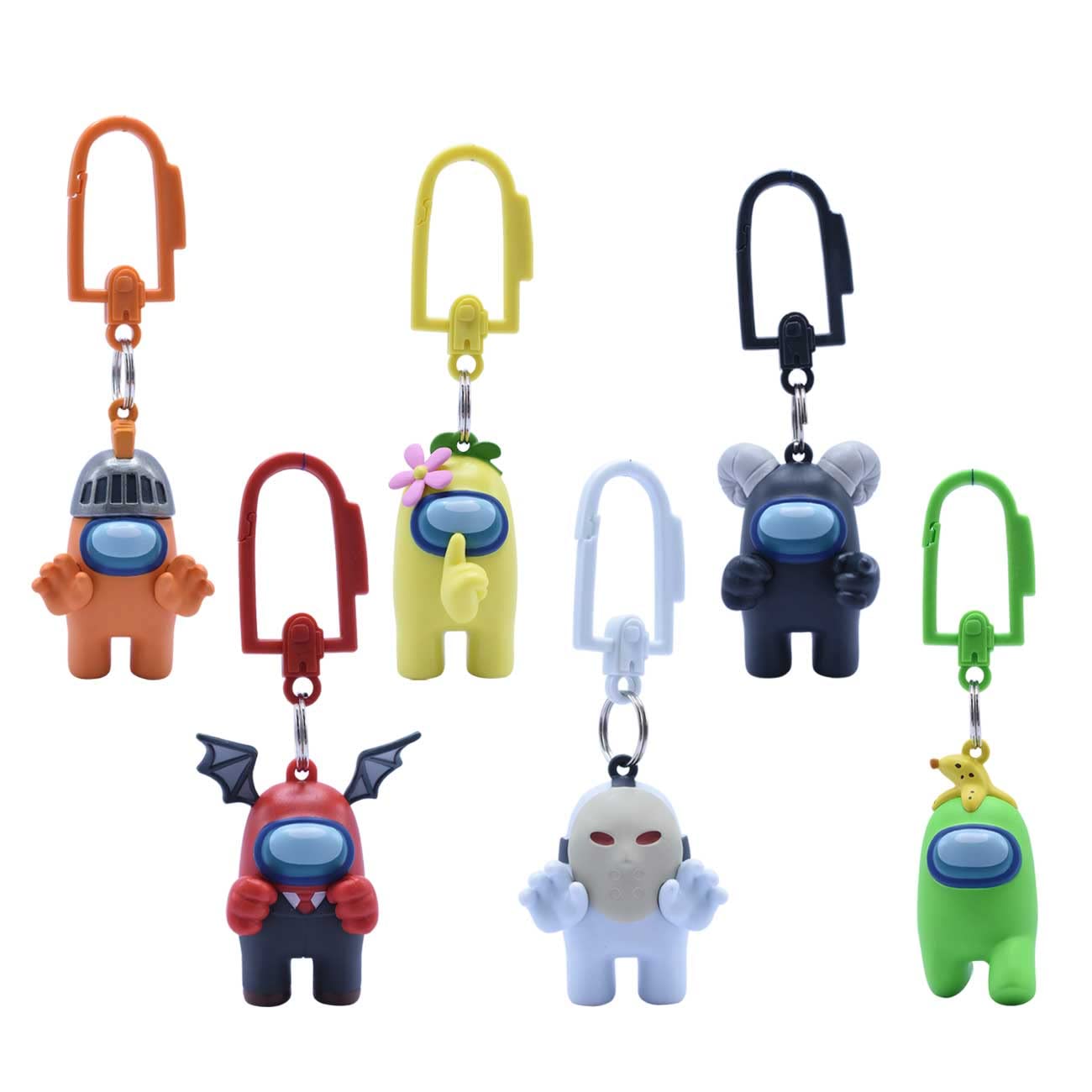 Just Toys LLC Among Us Backpack Hangers - Series 2 | Fun Character Hooks for School Bags, Lockers & Dorm Rooms | Official Among Us Merchandise