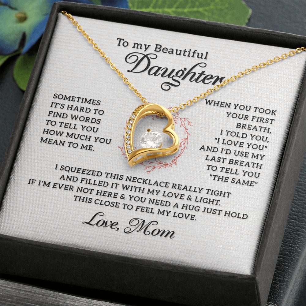 Heart Necklace for Daughter - Thoughtful Birthday & Christmas Gift from Mom - Perfect for Special Occasions & Everyday Wear