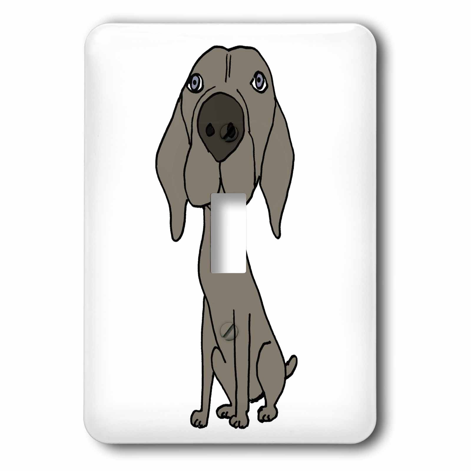Cute Weimaraner Puppy Dog Cartoon Light Switch Cover - Decorative Wall Plate for Bedroom, Nursery & Kids Room - 3D Printed Design by 3dRose (lsp_200123_1)