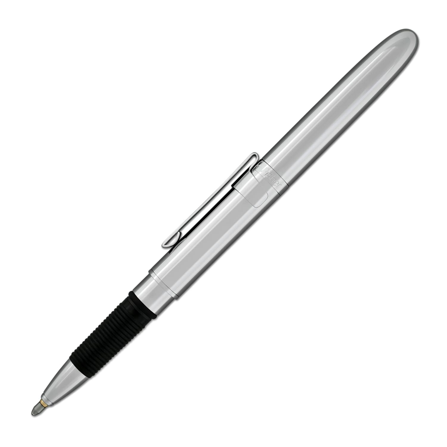 Fisher Space Pen Bullet Grip Ballpoint Pen with Stylus & Clip - Chrome Finish Writing Instrument for Everyday Carry, Note Taking & Outdoor Adventures