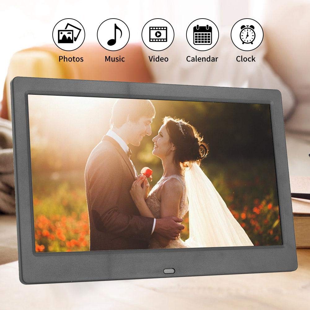 10 Inch Digital Photo Frame with 1024x600 HD TFT Screen - Remote Control, Video/Music Player, Calendar & Alarm Clock - Perfect for Home, Office Decor & Gifts (White) | Ideal for Family Memories, Wall Display & Smart Home Setup