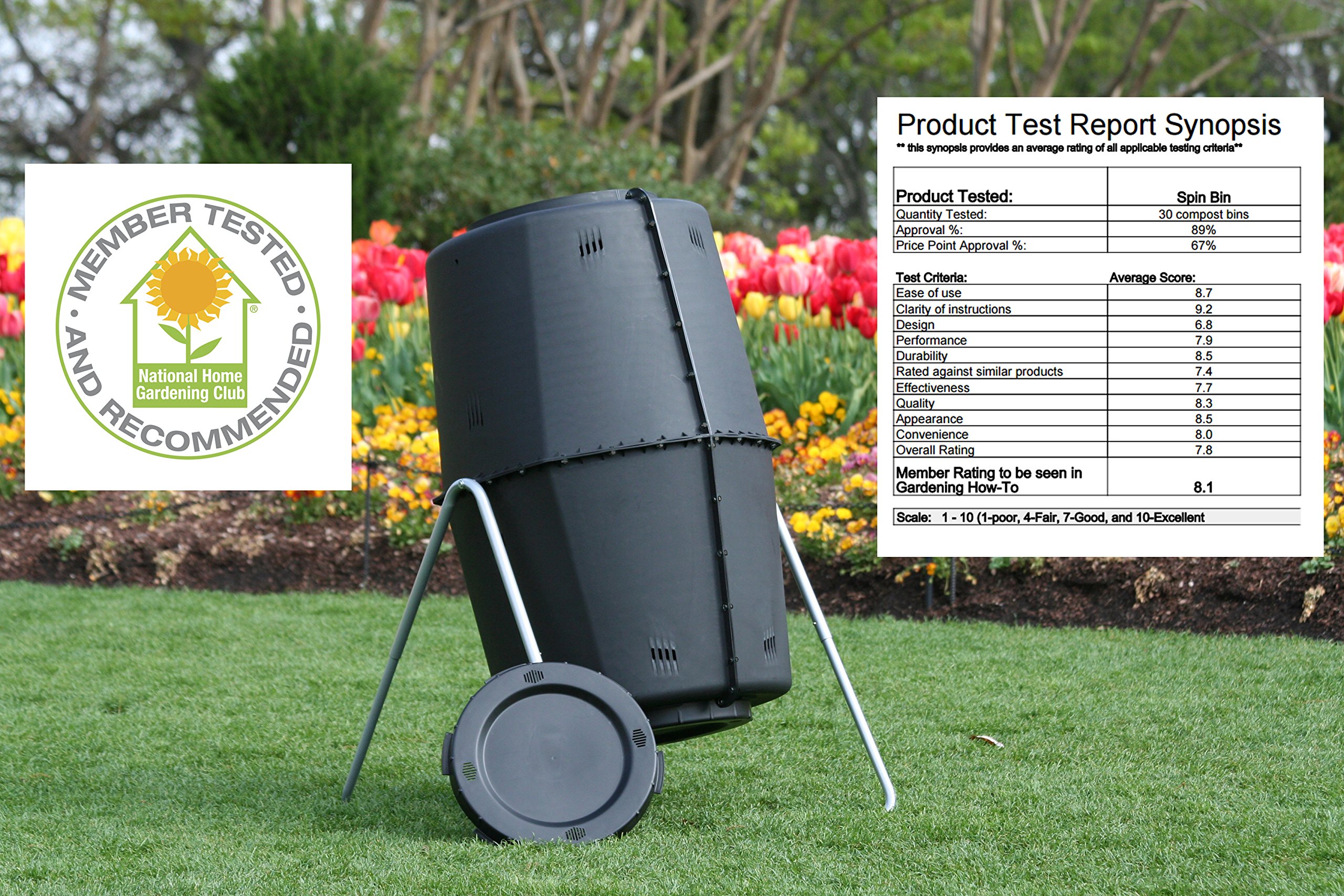 60 Gallon Outdoor Compost Tumbler - Rotating Garden Composter Bin for Easy Organic Waste Recycling (Black) | Perfect for Backyard, Garden & Eco-Friendly Composting