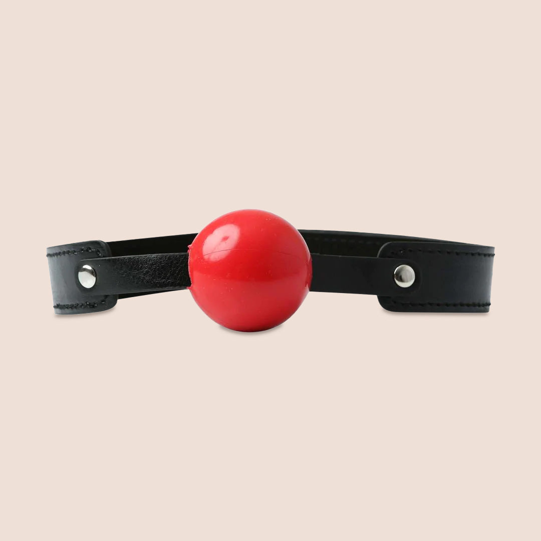 Soft Rubber Ball Gag for Adults - Breathable BDSM Gag with Adjustable Strap for Bondage Play, Role Play & Sensory Deprivation - Sex & Mischief Collection