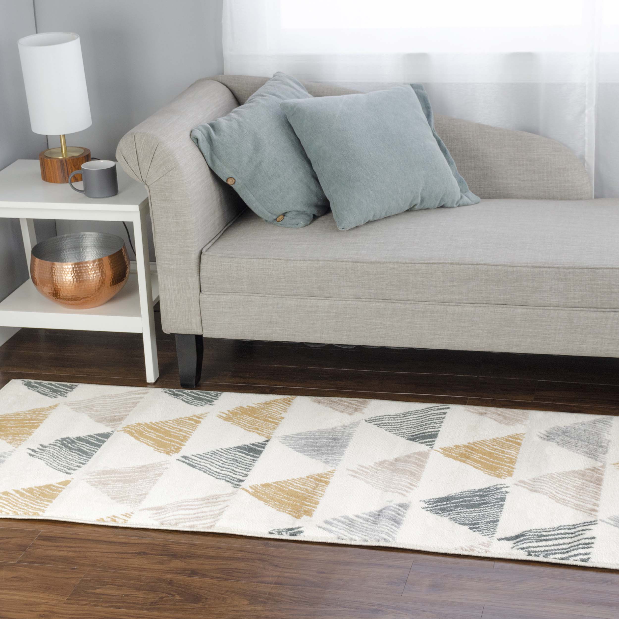 Adrija Modern Geometric Indoor Area Rug, Runner Rug & Door Mat - Non-Slip, Soft & Durable for Living Room, Bedroom, Hallway & Entryway Decor