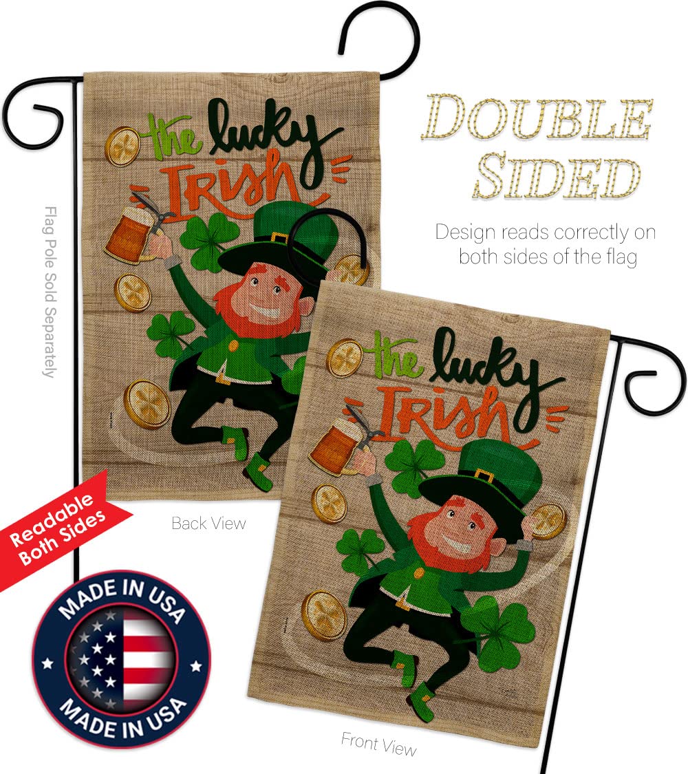 Lucky Irish Garden Flag Set - St Patrick's Day Decor for Yard & Home