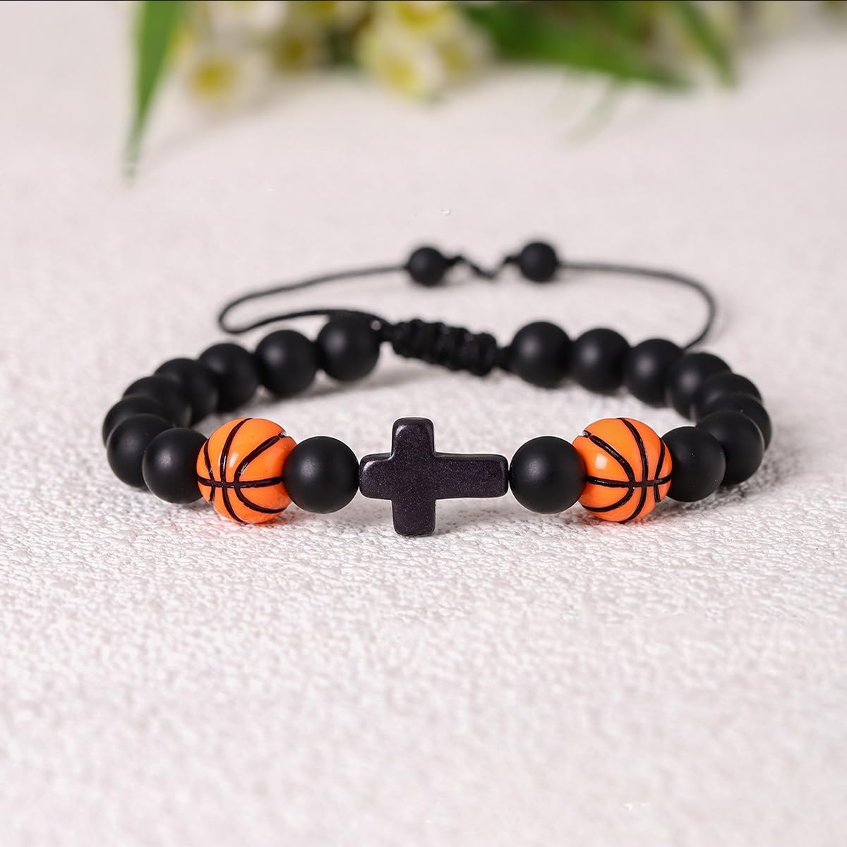 Men's Beaded Sports Bracelets - Baseball & Basketball Wristbands for Athletes & Fans - Durable Adjustable Beaded Bracelet for Men & Teens - Perfect for Game Day, Workouts & Stocking Stuffers