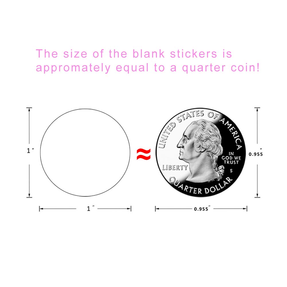 1 Inch Round Color Coding Labels - 1000 Pcs Blank Adhesive Dots for Garage Sales, Yard Sales & Organizing - Permanent Glossy Writable Stickers - Perfect for Pricing, Inventory & Home Organization