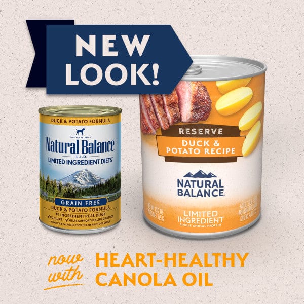 Natural Balance Reserve Limited Ingredient Duck & Potato Recipe Canned Dog Food - Grain-Free, Hypoallergenic Wet Food for Dogs with Sensitive Stomachs - Perfect for Meal Toppers & Digestive Support