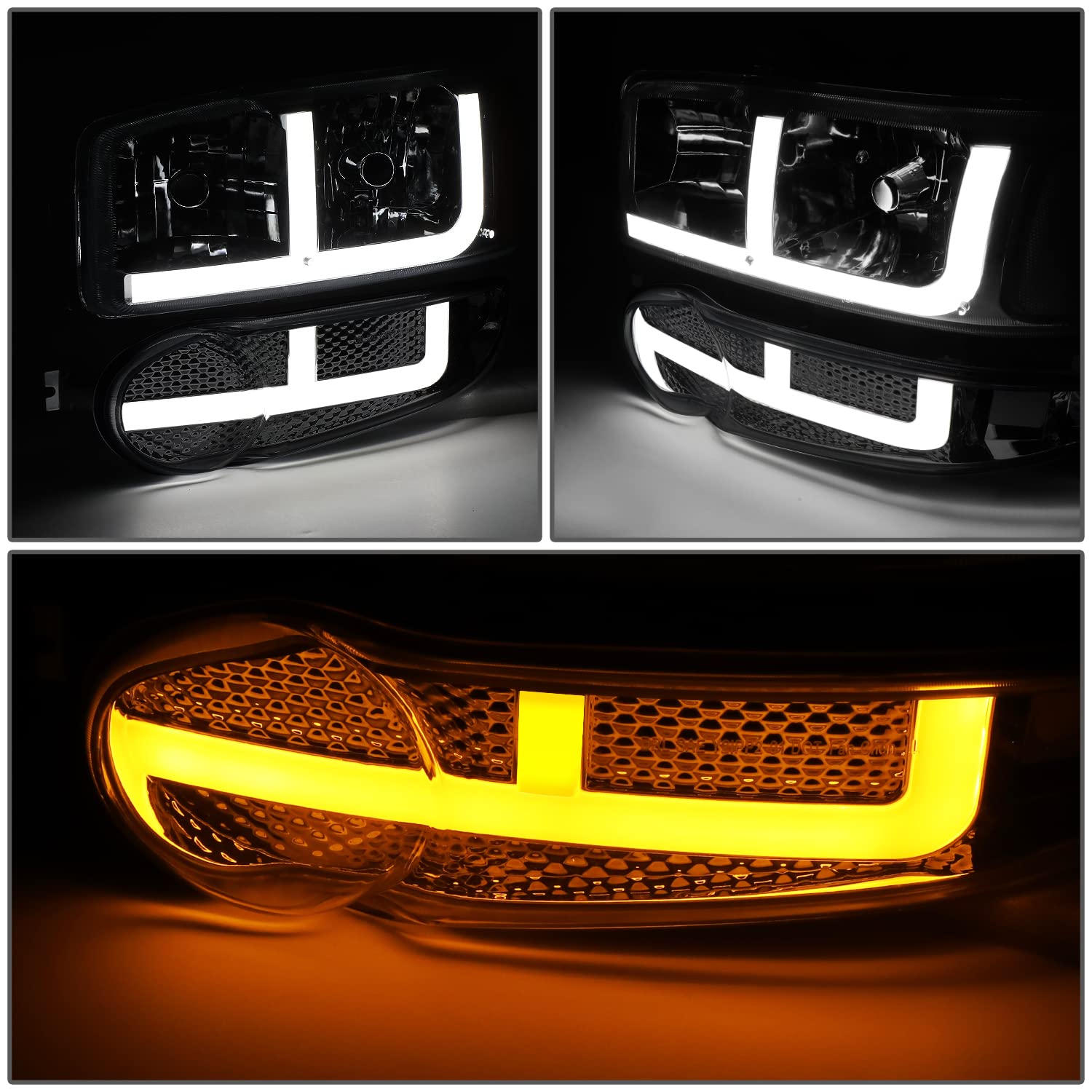 DNA MOTORING Smoked Headlights for 02-06 GMC Sierra 1500 Denali - Upgrade Your Ride