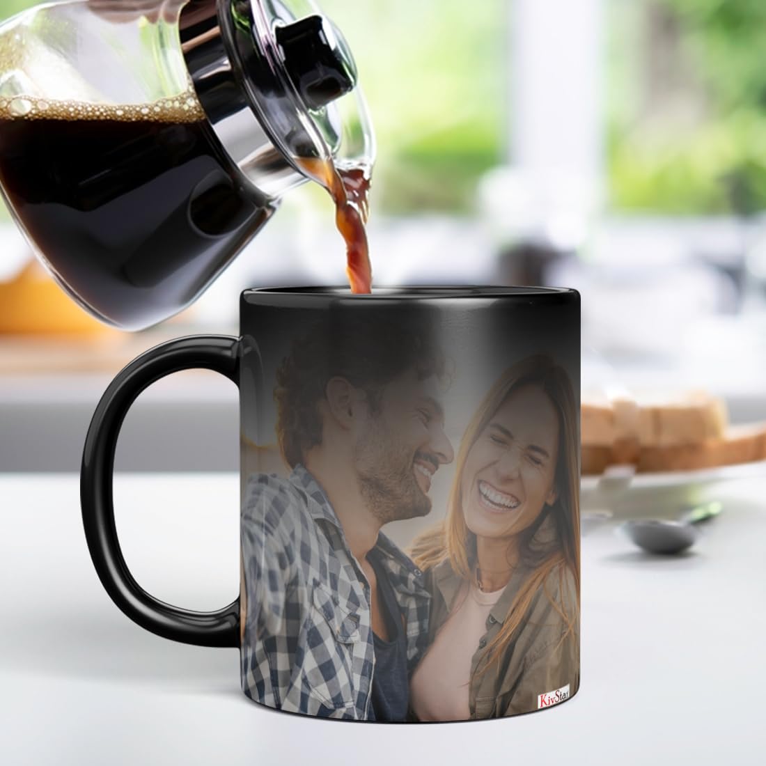 Personalized Ceramic Photo Mug - Custom Quote & Image Magic Mug for Mom, Mother's Day, Birthday Gifts - 11oz (325ml) Black Coffee Cup - Perfect for Surprise Gifts, Office Use & Family Celebrations