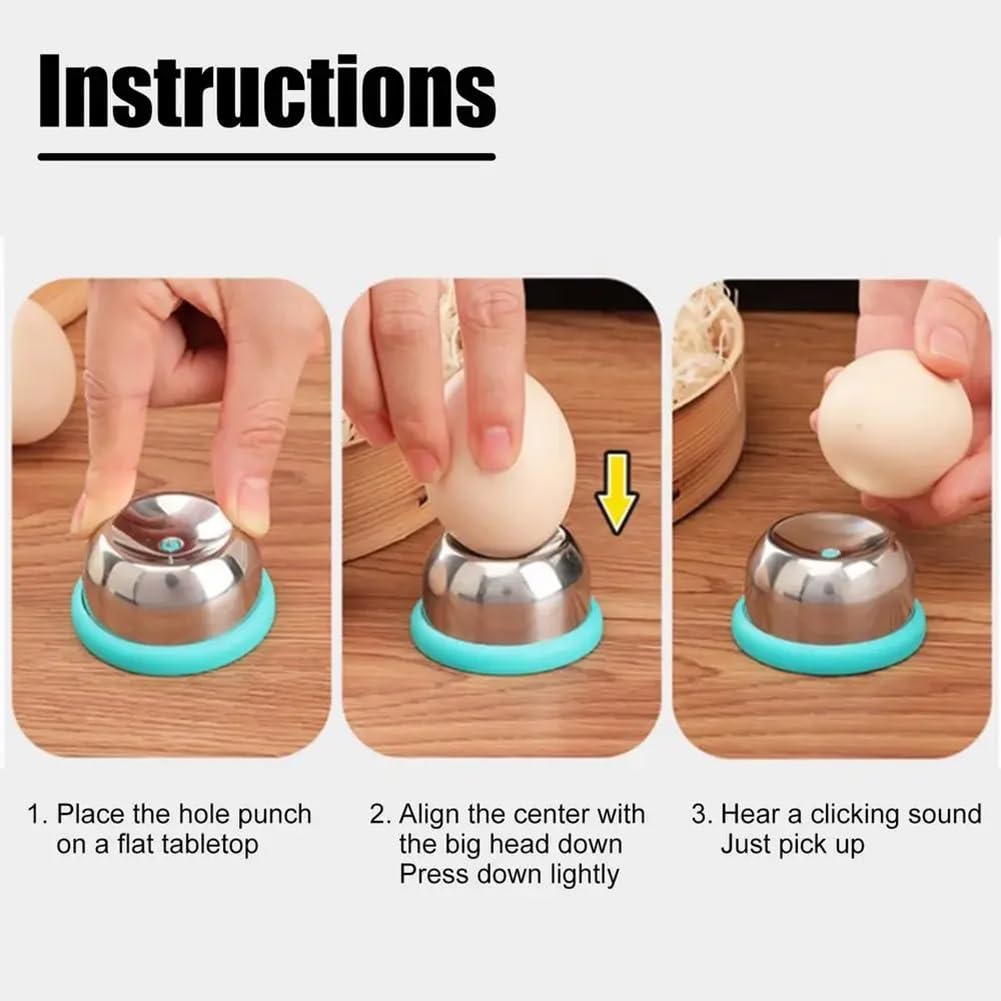 2 Pack Stainless Steel Egg Piercer - Sharp Needle Egg Punch Tool for Easy Peeling Hard Boiled Eggs | Anti-Rust Egg Poker with Sturdy Base | Prevents Shell Cracking | Perfect for Kitchen, Breakfast Prep & Cooking