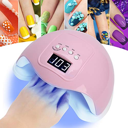 48W UV LED Gel Nail Curing Machine - Professional Nail Polish Dryer for Women & Girls (Pink) | Fast Drying for Salon & Home Manicures, Gel Polish & Acrylic Nails