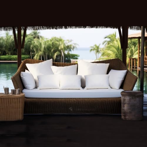 Premium 12x20 Inch Throw Pillow Inserts Set of 2 - 100% Cotton Decorative Cushion Covers for Sofa, Bed & Home Decor - Soft White Pillows for Living Room, Bedroom & Hotel Style Interior Design