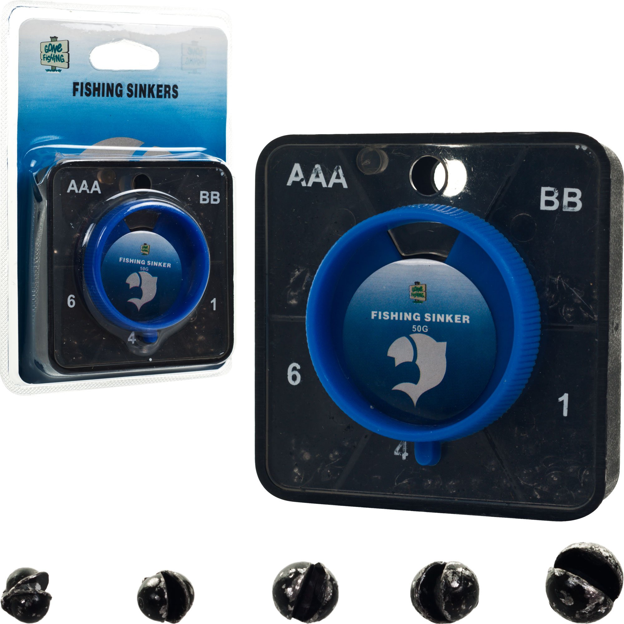 50g Fishing Sinkers with Dispenser - Perfect for Casting & Bottom Fishing