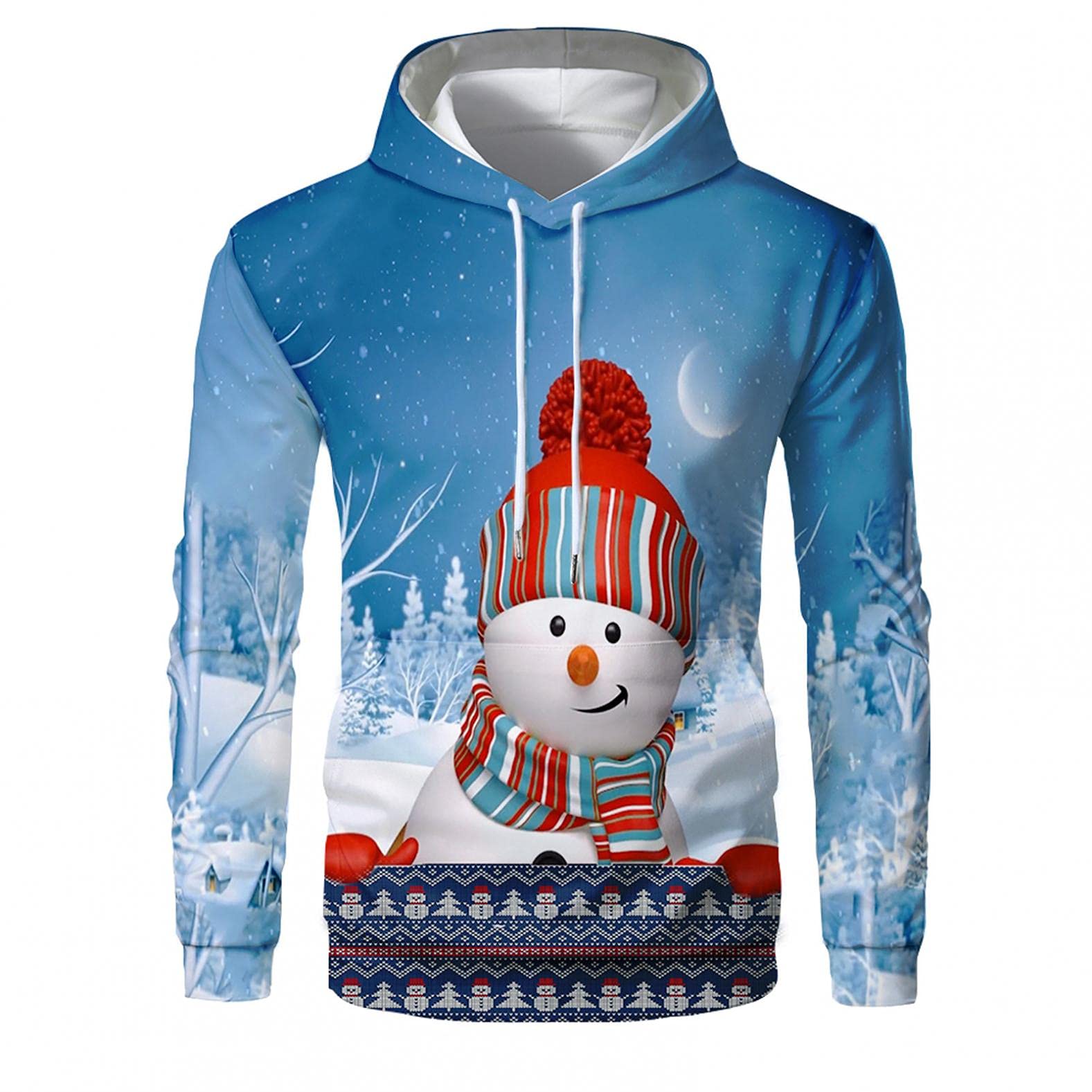 **NOLDARES Men's Lightweight Hoodie Sweatshirt - Big & Tall Pullover with Christmas Print, Long Sleeve for Casual Wear & Holiday Gifts**    *(Perfect for Cozy Winter Outfits, Christmas Parties & Everyday Comfort)*