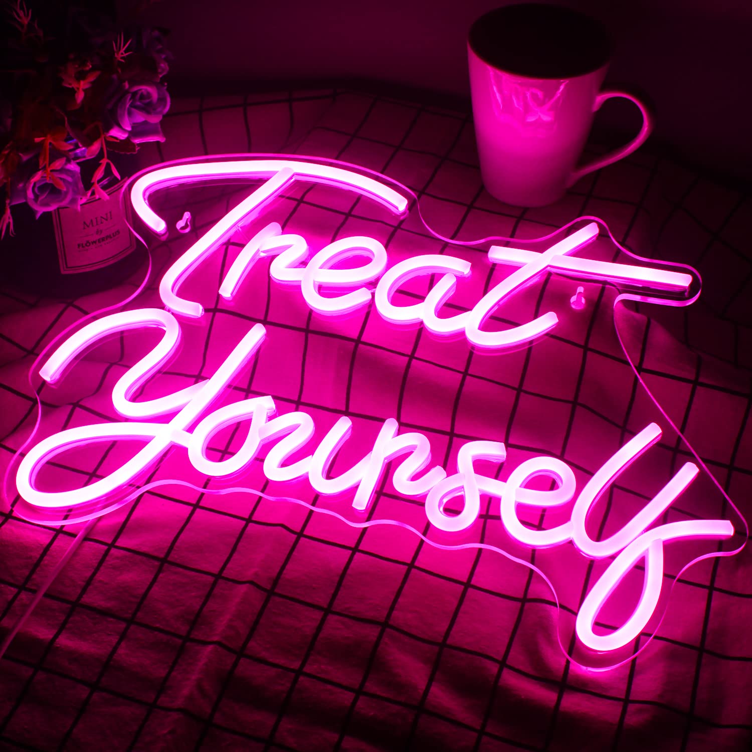 Wanxing Pink LED Neon Sign - Custom Wall Decor for Bedroom, Wedding, Birthday Party & Bar | Dimmable Neon Lights for Home Decor, Gift & Nightclub Atmosphere