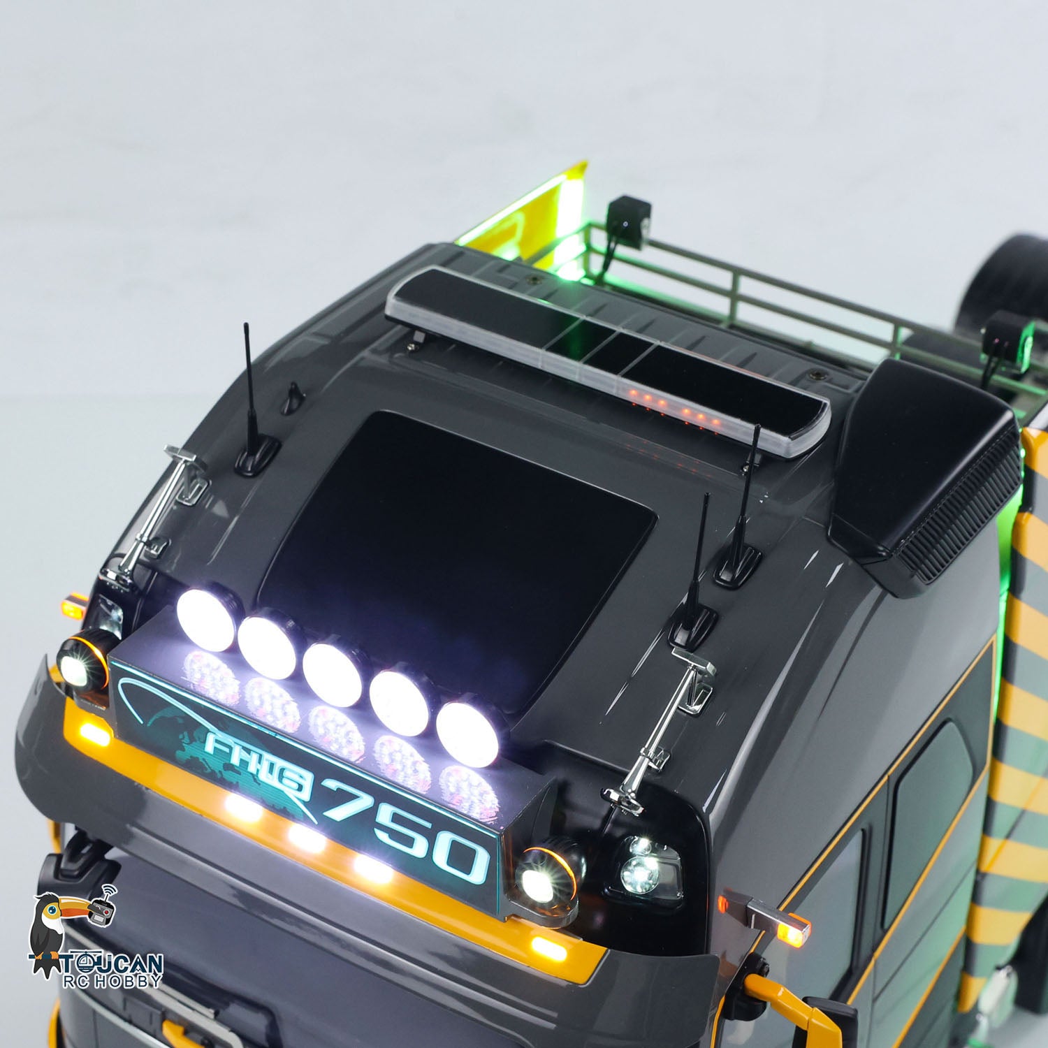 Unitru 02 FH16 1/14 Scale 10x10 Metal Chassis Remote Control Tractor Truck RTR RC Lorry Car Model with ST8 Radio, Battery, Smoke & Light - 3 Speed Modes for Off-Road Racing & Collectors