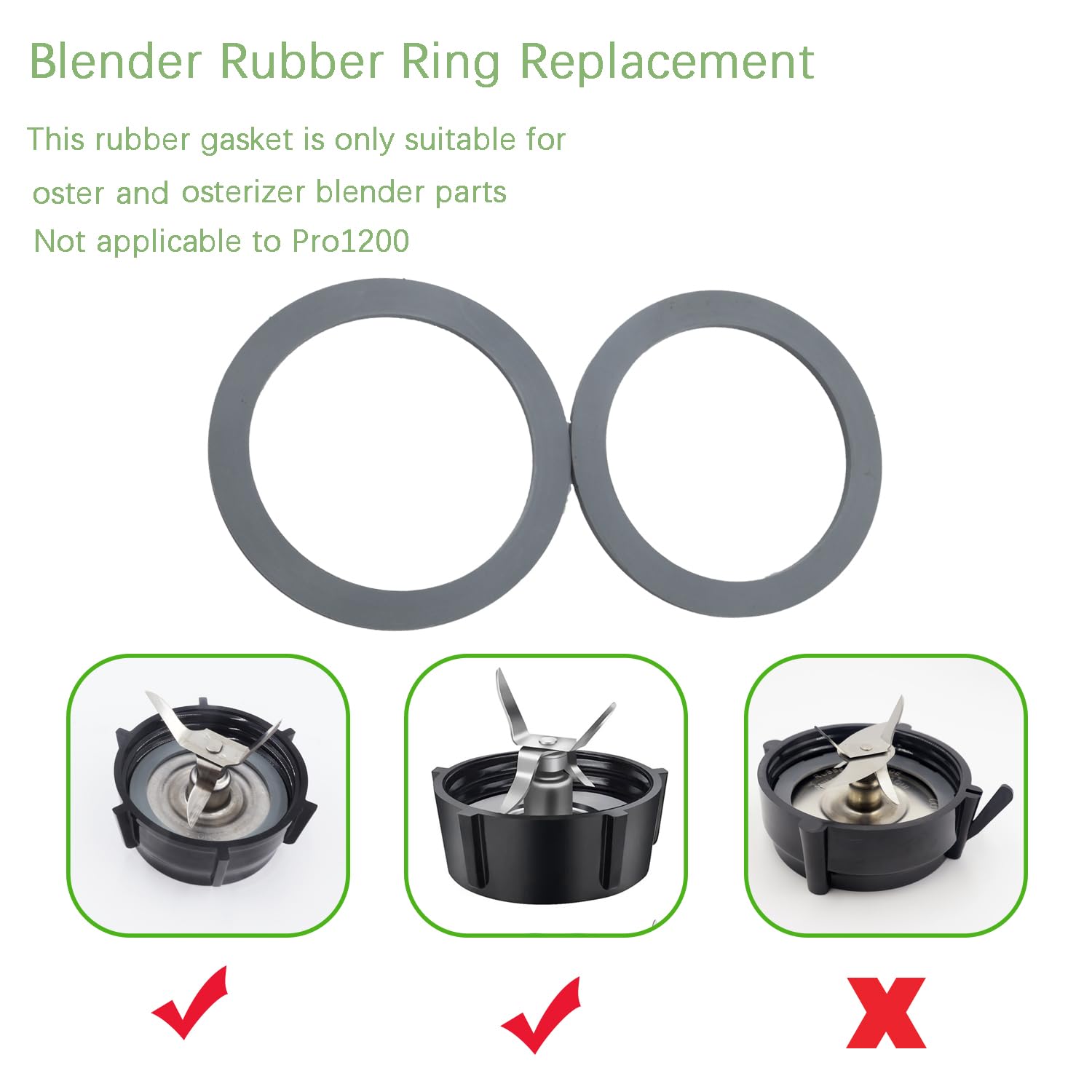 6-Piece Blender Rubber Ring Replacement Kit - Compatible with Oster & Osterizer Blenders - Durable Rubber Gaskets & Seals for Smooth Blending - Perfect for Smoothies, Juices & Food Prep