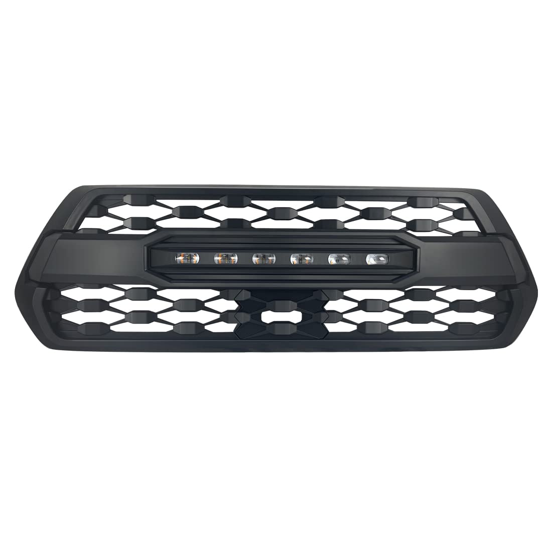 TRD Pro Style Grille for Toyota Tacoma 2016-2021 | Matte Black Front Grill with LED Off-Road Lights | Compatible with Non-Radar Models | Upgrade for Off-Roading & Truck Customization