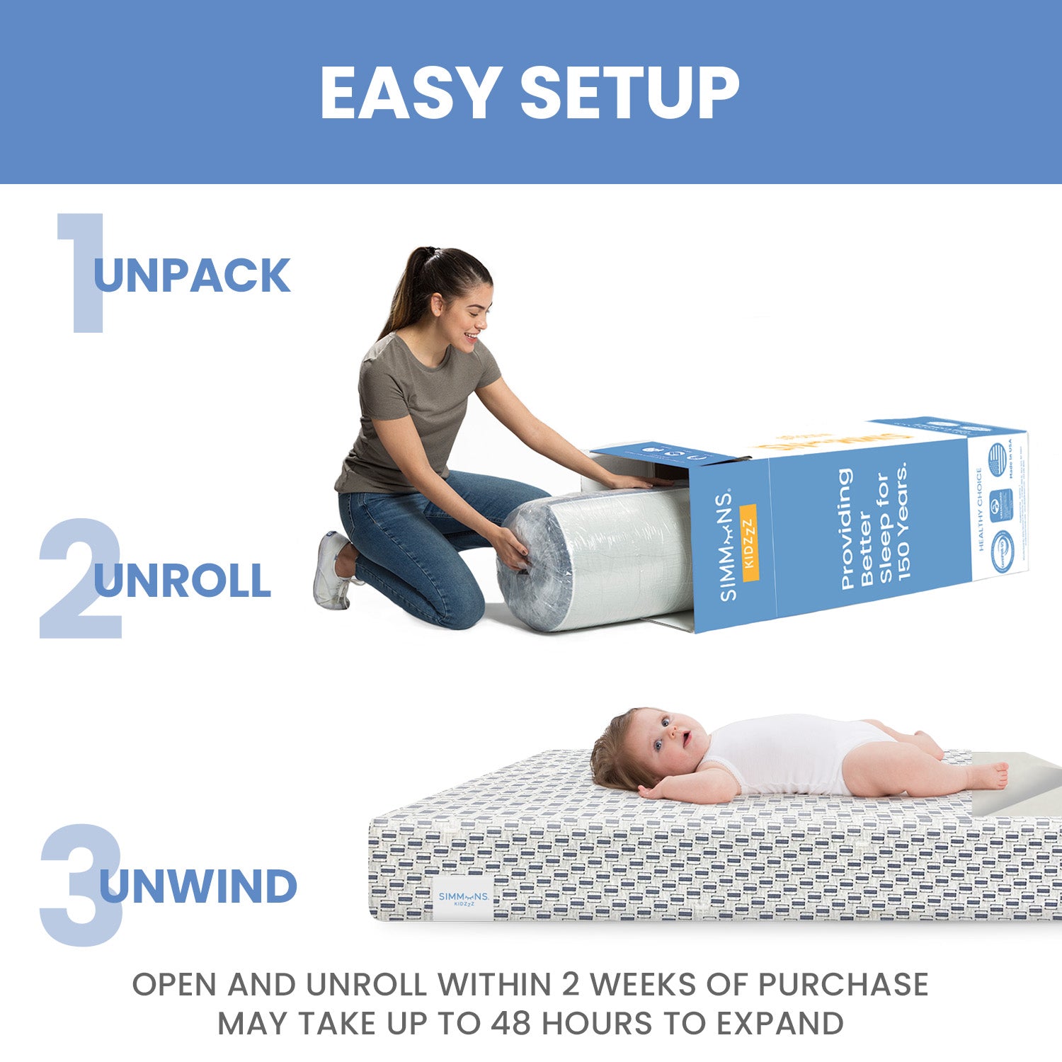 Radiant Sky Dual-Sided Baby Crib Mattress & Toddler Mattress - Waterproof, Hypoallergenic for Safe Infant Sleep | Nursery & Daycare Essentials