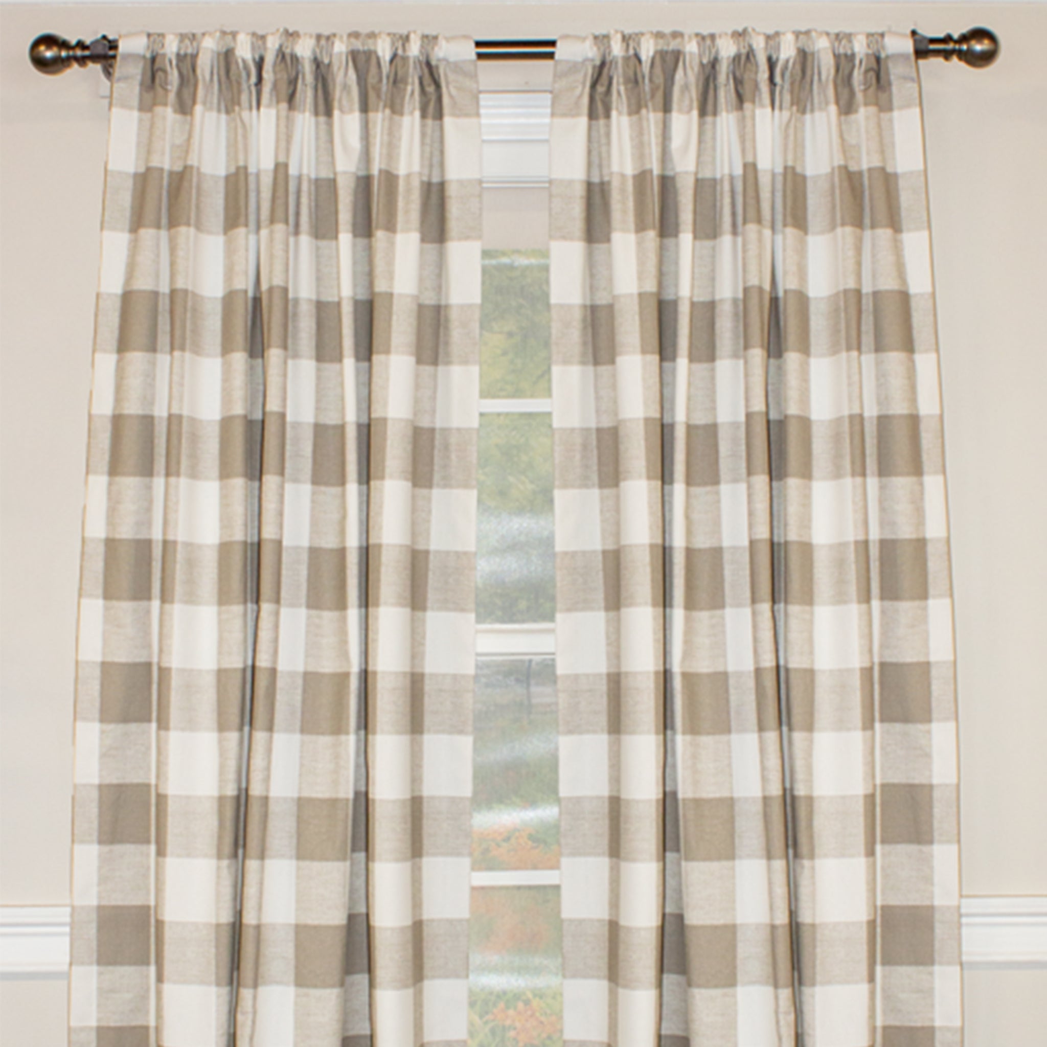 Buffalo Check Large Window Curtain Panels - Black & Red Plaid Thermal Insulated Drapes for Living Room, Bedroom & Kitchen - Noise Reducing & Energy Saving Home Decor