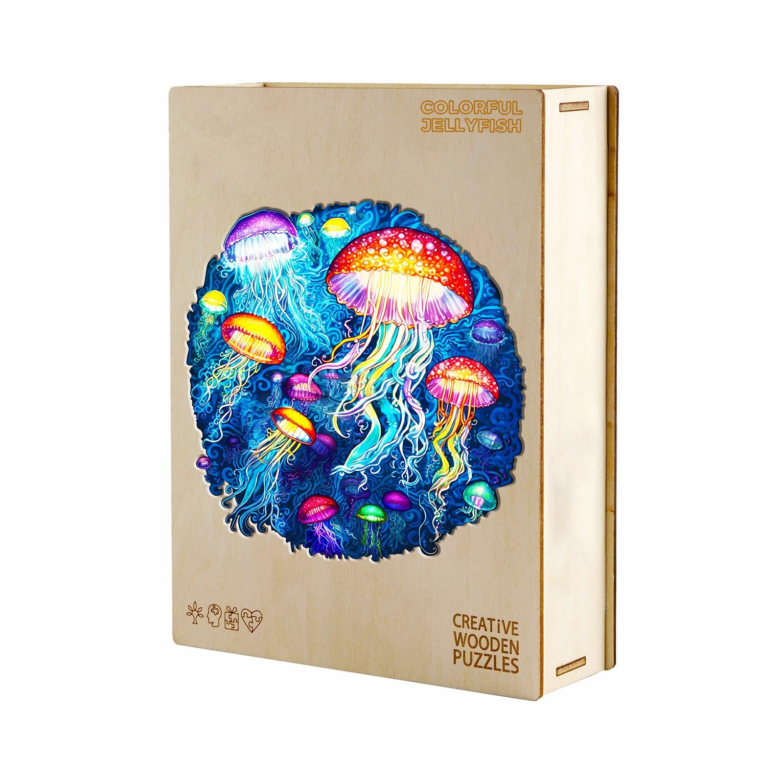 Premium Wooden Animal Puzzles for Adults - KAAYEE Wooden Jellyfish Puzzle with Gift Box - Challenging Brain Teaser for Relaxation & Stress Relief - Perfect for Home Decor, Gifts & Family Game Night