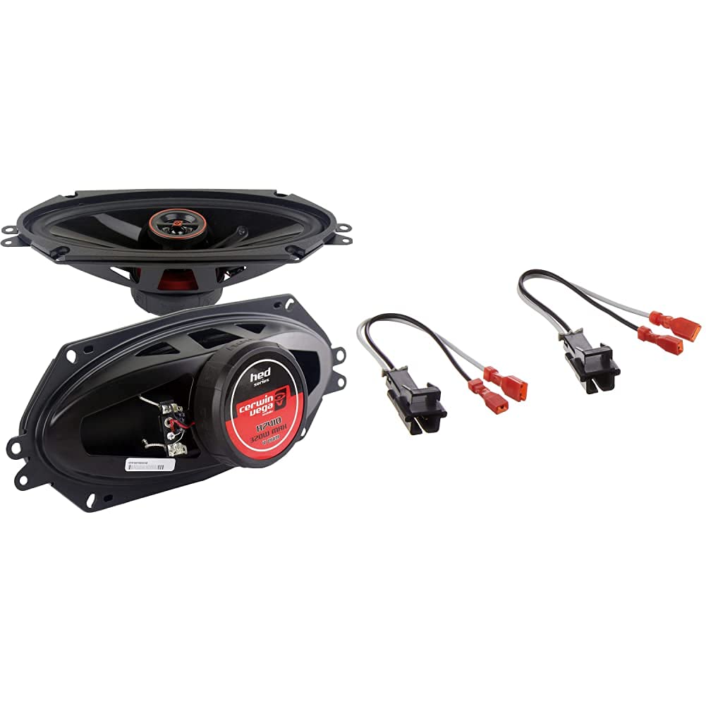 Cerwin-Vega H7410 4x10 Inch 4Ω 320W Max 2-Way Coaxial Car Speakers with Metra 72-4568 Harness for GM Vehicles - Perfect for Truck and SUV Audio Upgrades