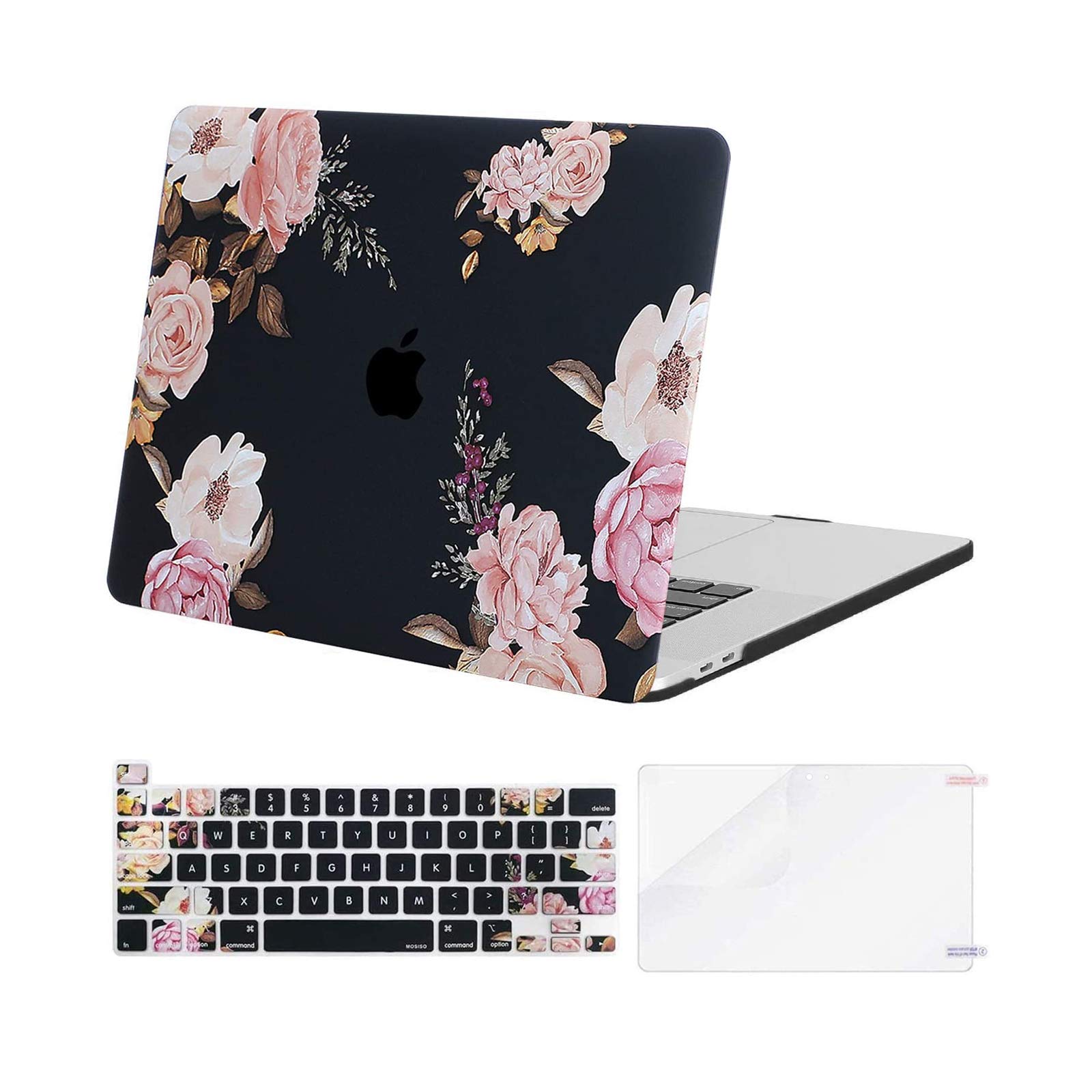 MOSISO MacBook Pro 16 inch Case (2020/2019 Model A2141) - Hard Shell Cover with Touch Bar/Touch ID Cutout, Keyboard Skin & Screen Protector - Black | Perfect for Office, Travel & Home Use