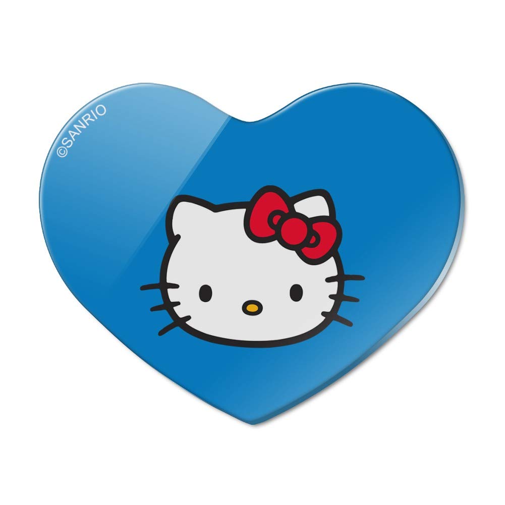 Hello Kitty Face Heart Acrylic Fridge Magnet - Cute Kawaii Refrigerator Decor for Home & Office - Perfect for Kitchen, Dorm, and Gift Giving