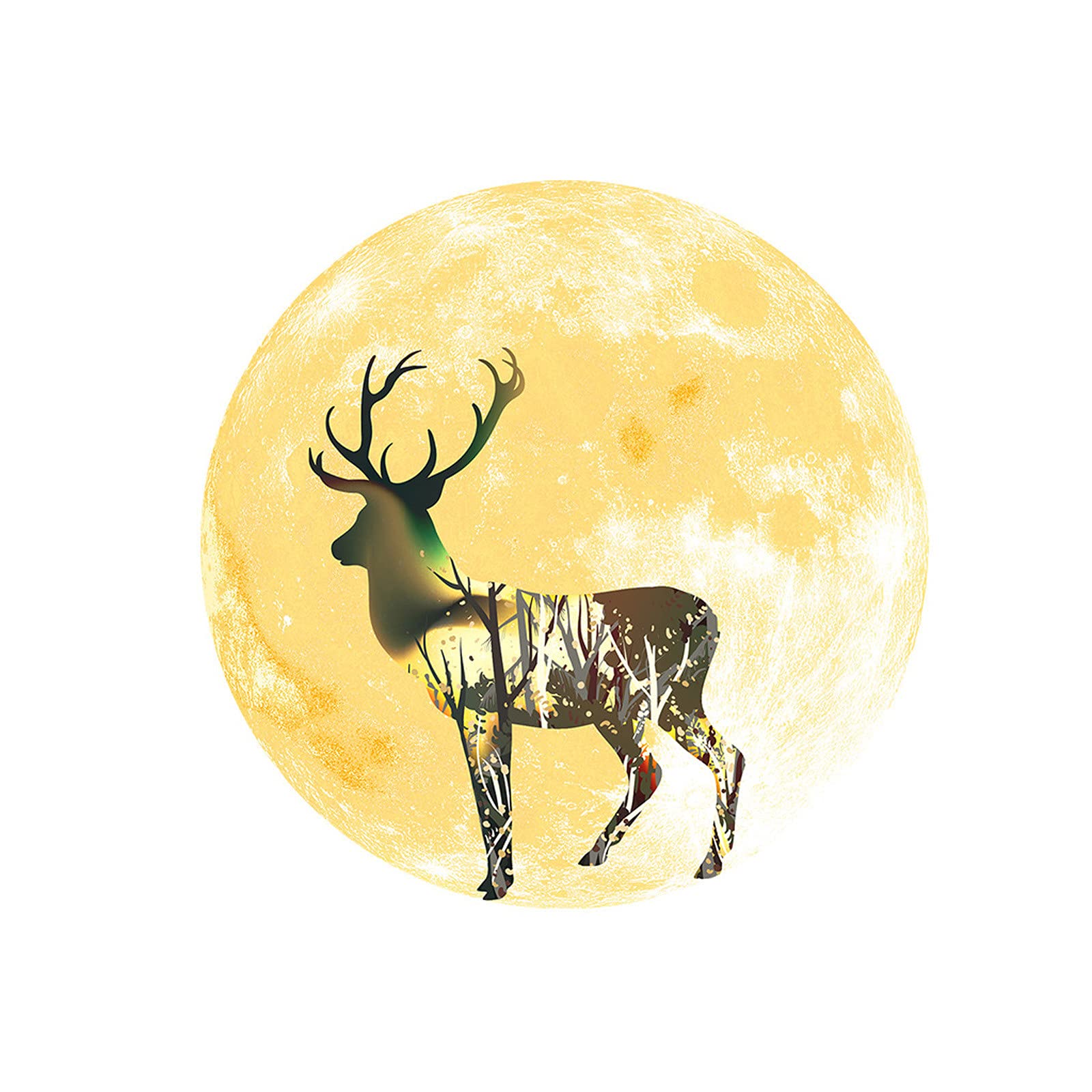Glow in the Dark Christmas Moon Stickers - Yellow Moon & Snowman Wall Decals for Holiday Tree Decorations - Perfect for Bedroom, Nursery, and Festive Home Decor