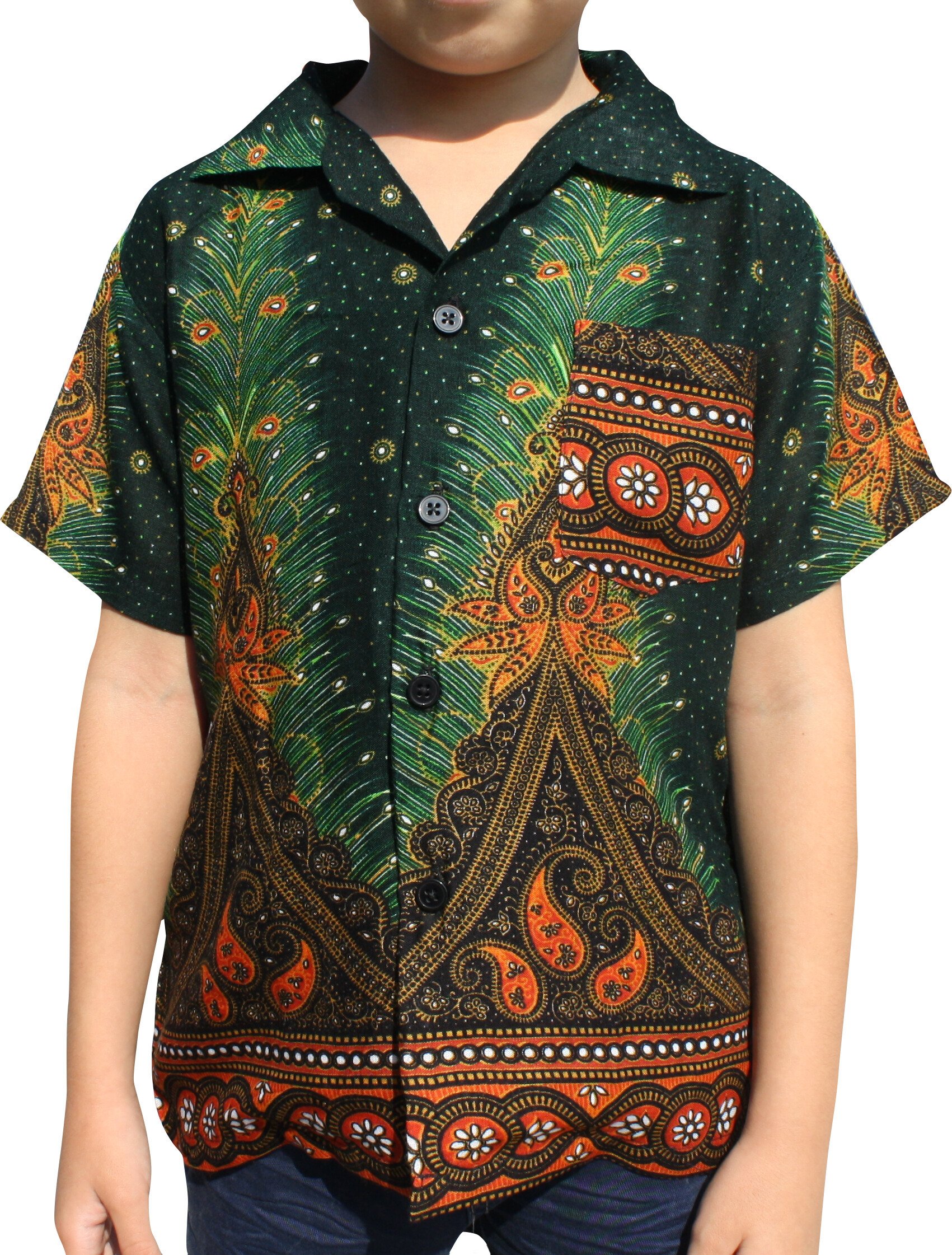 Full Funk Kids Hawaiian Shirt - Summer Rayon Blend Tropical Print - Beach Vacation, Luau Party & Summer Outfit for Boys and Girls