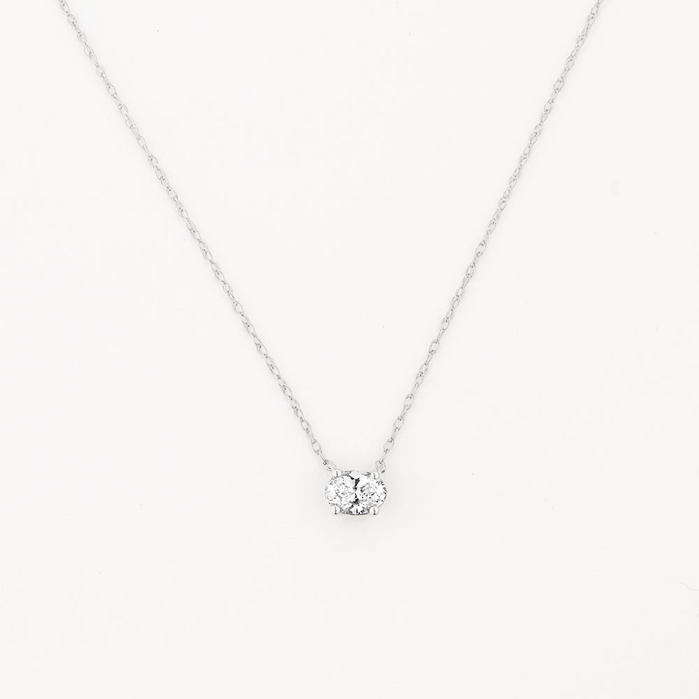 0.20ct Lab-Grown Oval Diamond Silver Necklace for Women - Elegant Jewelry Gift for Anniversary, Wedding & Special Occasions