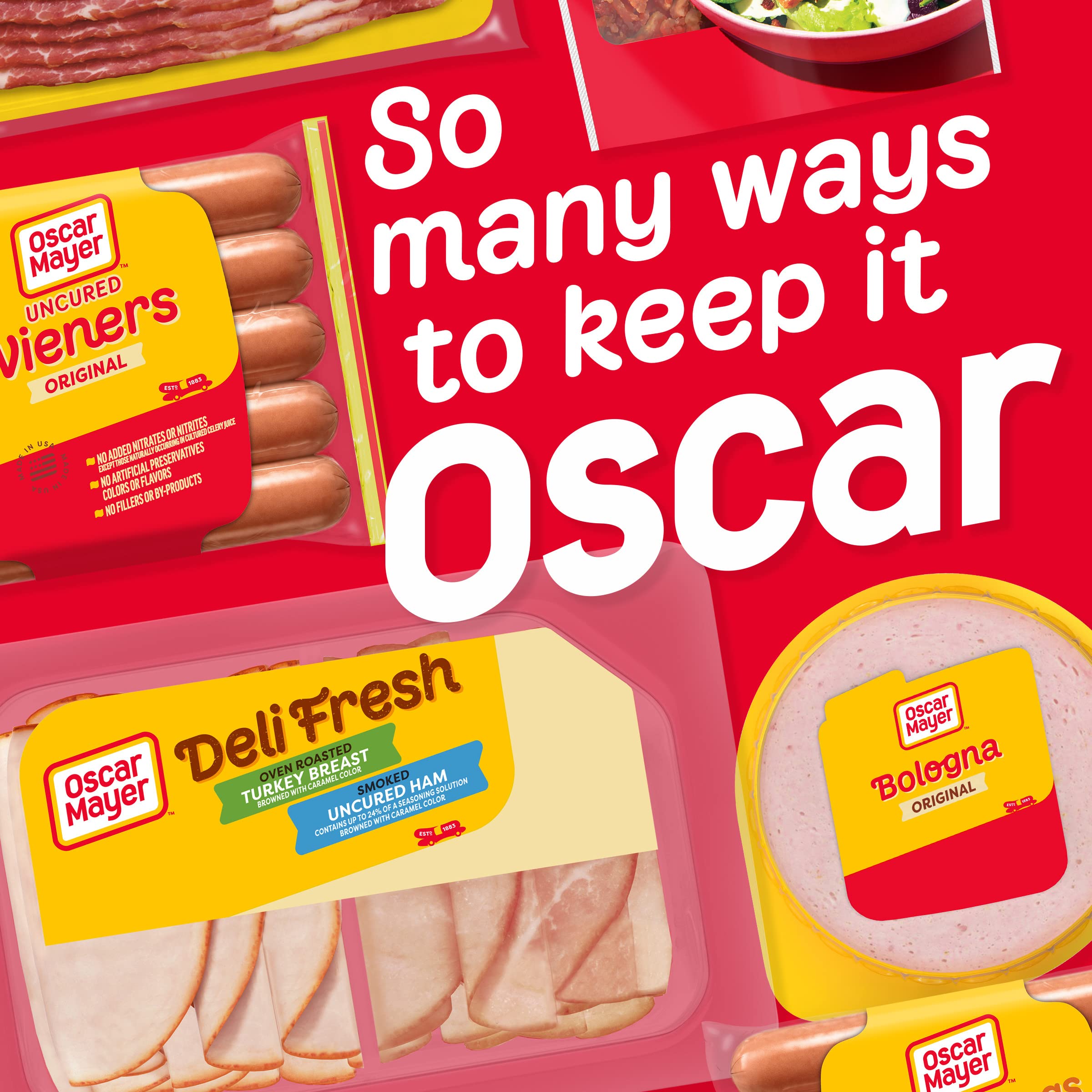 Oscar Mayer Deli Fresh Oven Roasted Turkey Breast & Smoked Uncured Ham Sliced Sandwich Meat Variety Pack - 9 oz Tray - Perfect for Lunch Boxes, Sandwiches, and Charcuterie Boards