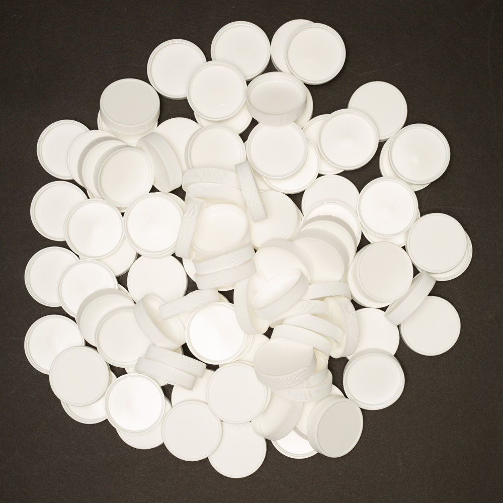 500mL Wedge Shaped Bottle Caps - 100 Pack Durable Polyethylene Caps for Chemical, Cosmetic & Food Storage Bottles | Leak-Proof Seal for Laboratories, Salons & Home Use