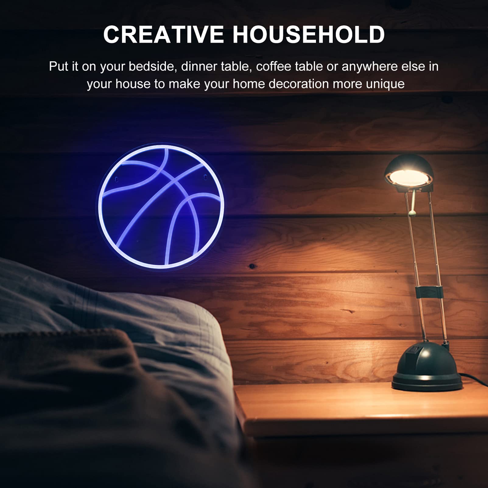 OSALADI Basketball LED Neon Night Light - Motion Sensor Lamp for Boys Room, Creative PVC Basketball Neon Sign Light for Bedroom Decor, Game Room Lighting, Sports Theme Gifts