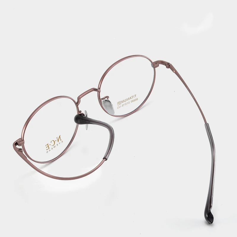 Bclear Unisex Full Rim Round Small Titanium Eyeglasses 86680 - Lightweight & Durable Frame for Reading, Work & Everyday Wear