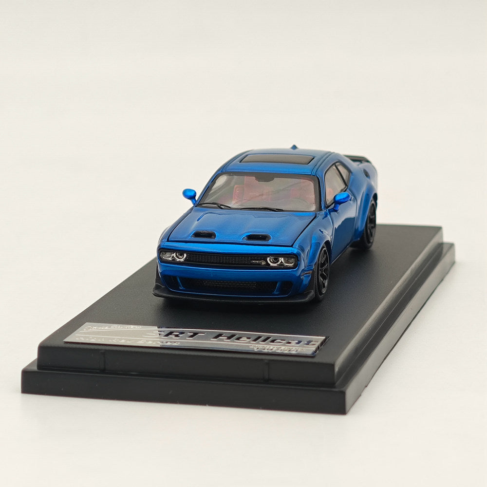 1:64 Scale SH Dodge SRT Hellcat Muscle Sports Diecast Model Car - Blue Collectible Toy for Adults & Kids - Perfect for Display, Gifts, and Racing Game Scenes