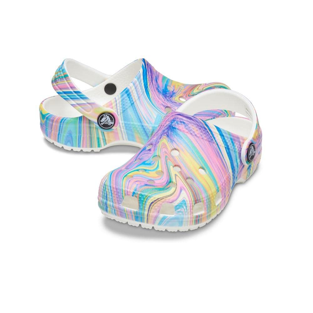 Crocs Classic Solar Rainbow Clogs | Comfortable Slip-On Shoes for Men & Women | Perfect for Beach, Pool, and Casual Wear
