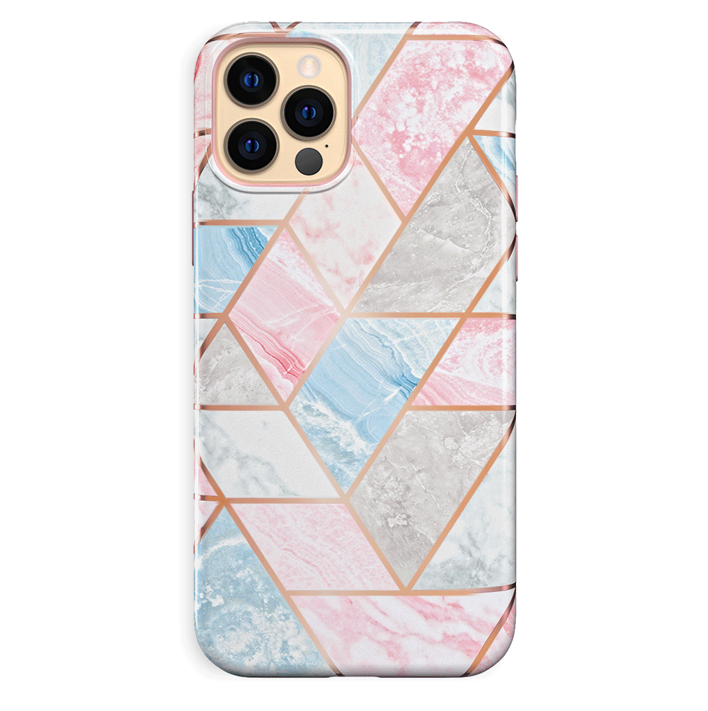 Geometric Marble iPhone Case - Stylish & Durable Phone Cover for iPhone 13/14/15 Pro Max - Perfect for Work, Travel & Everyday Protection