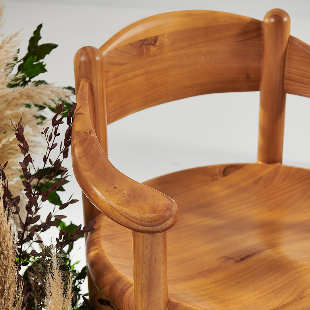 Daumiller Dining Armchair - Modern Wooden Dining Chair for Kitchen, Restaurant & Home Decor | Comfortable Seating for Dining Room & Office