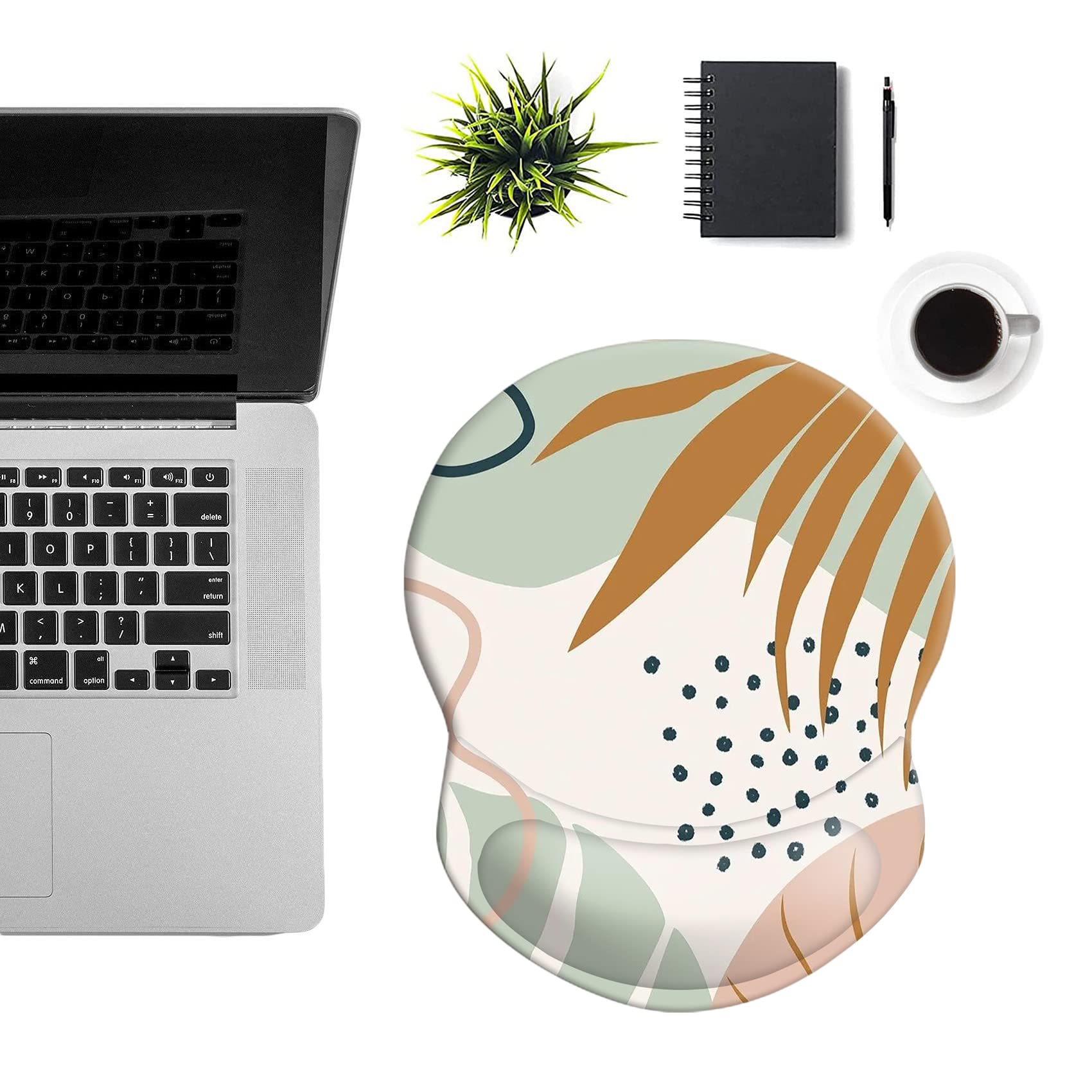 Ergonomic Mouse Pad with Wrist Support - Pain Relief Comfortable Computer Mouse Pad with Non-Slip PU Base for Home Office, Gaming & Learning - Summer Plants Design (Ideal for Long Hours of Work, Gaming & Typing)