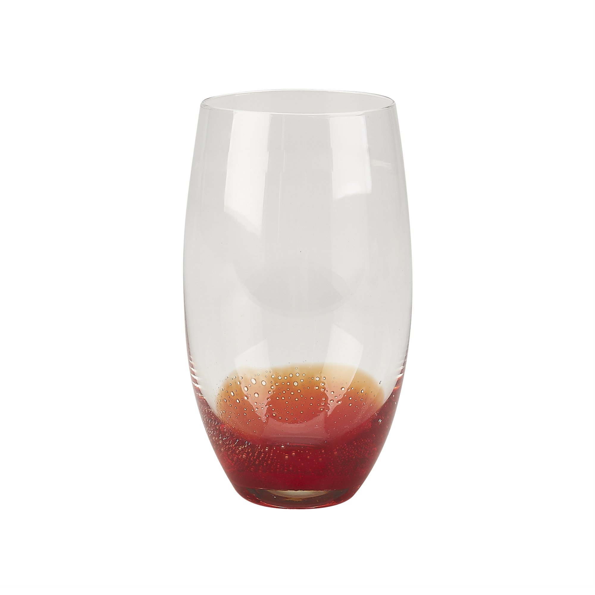 IMPULSE! Red Nassau Highball Glasses - Set of 4 - 14oz Cocktail Glasses for Whiskey, Iced Tea & Mixed Drinks - Perfect for Home Bars, Parties & Gifts