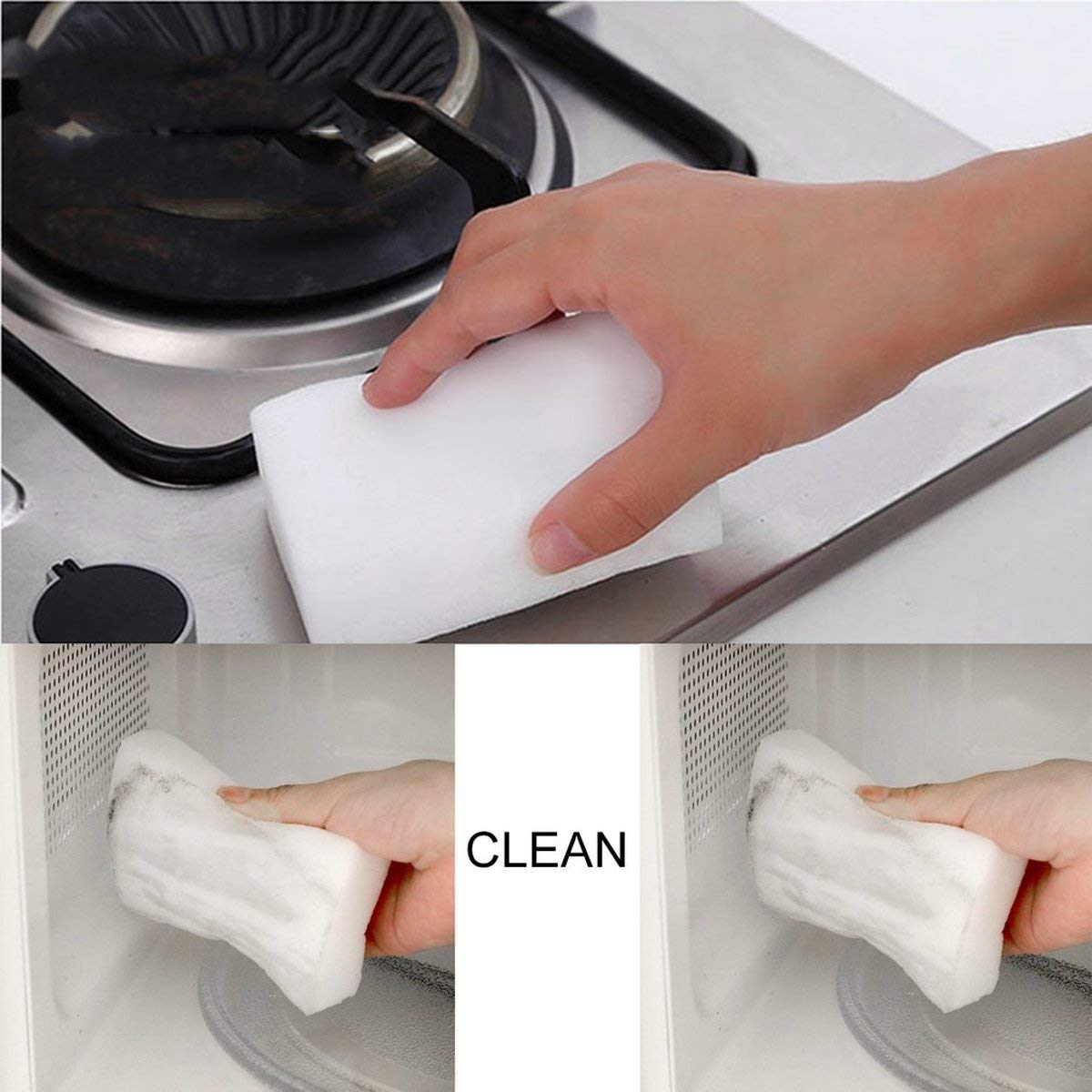 20-Pack Magic Sponge Erasers | Heavy Duty Multi-Purpose Cleaning Sponges for Kitchen, Dishes, Walls, Cars & Office | Non-Scratch Melamine Foam Cleaner (White) - Perfect for Tough Stains, Grease & Grime Removal