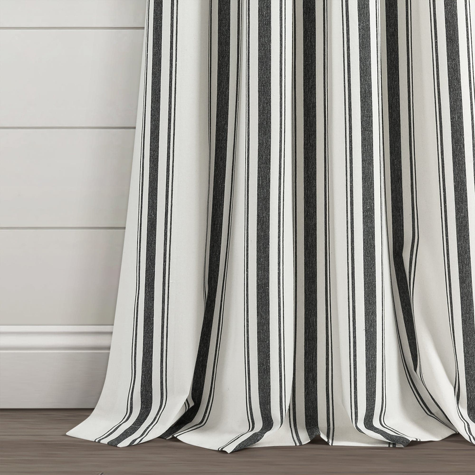 Farmhouse Stripe Yarn-Dyed Recycled Cotton Blend Window Curtain Panel Set - Blackout Thermal Insulated Drapes for Living Room, Bedroom & Nursery (2 Panels, 52x84 Inch) - Perfect for Rustic, Modern & Farmhouse Home Decor